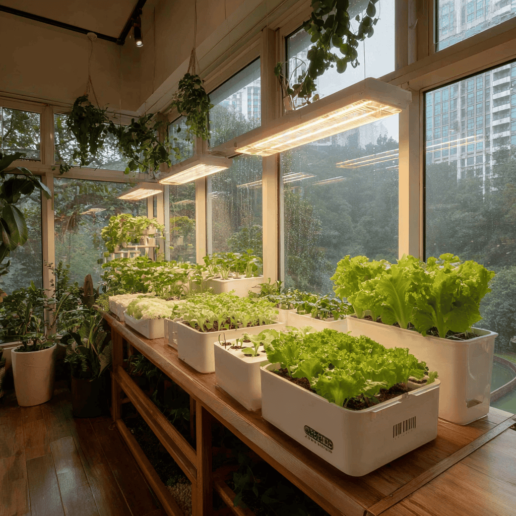 Image depicting a vibrant vertical garden with various plants.